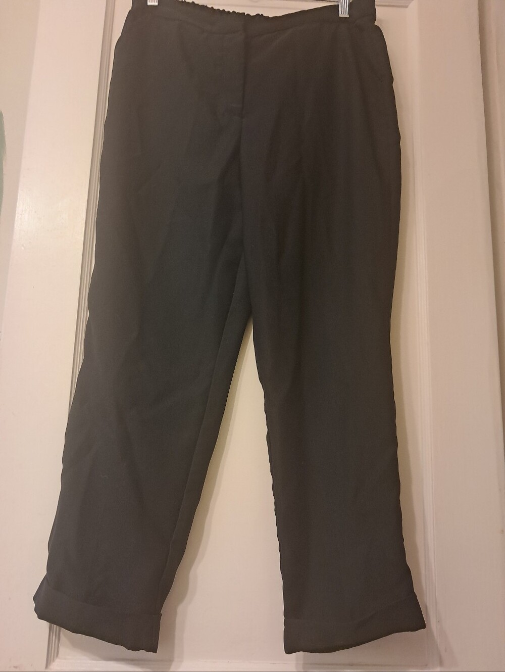 XOXO Vintage Black Cropped Cuffed Dress Pants Style 8575TSB3 Size L EUC